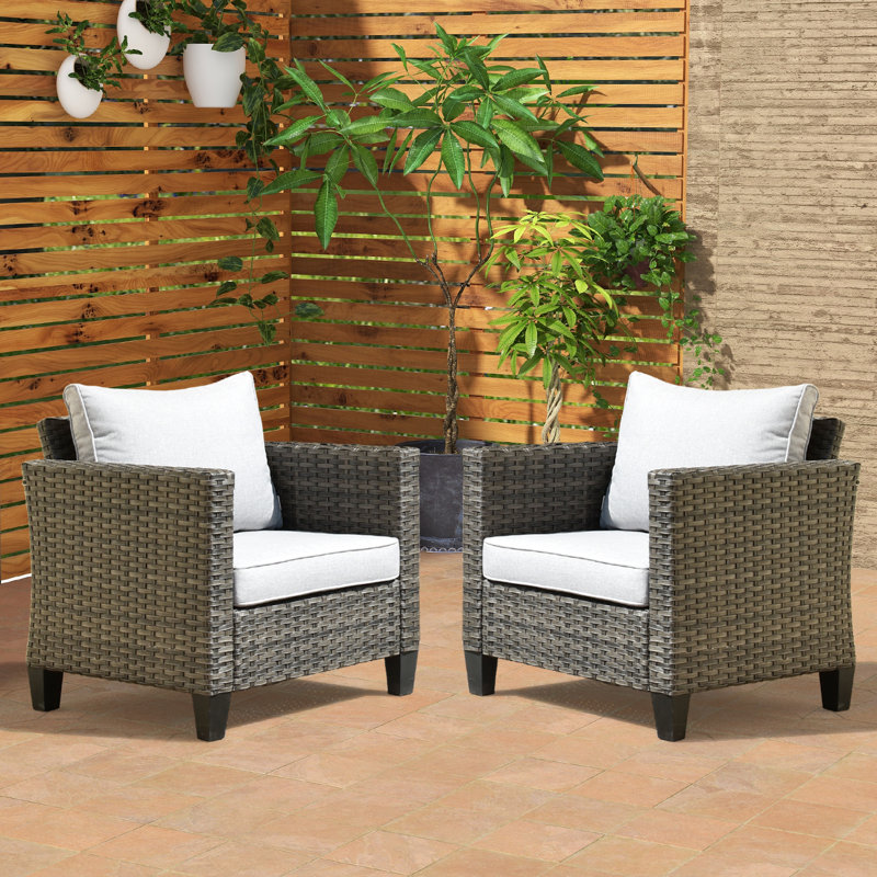 Chaise de patio avec coussin Grano, Gris