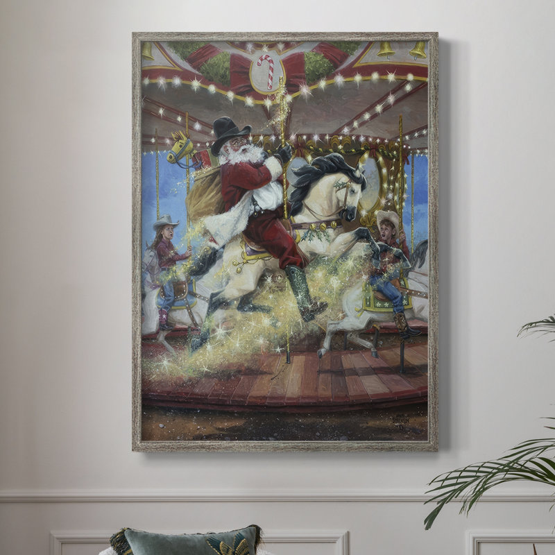 «Merry Go Round», reproduction encadrée - bois massif