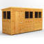 Powersheds 12 x 4ft Timber Tongue & Groove Pent Garden Shed-2081046797