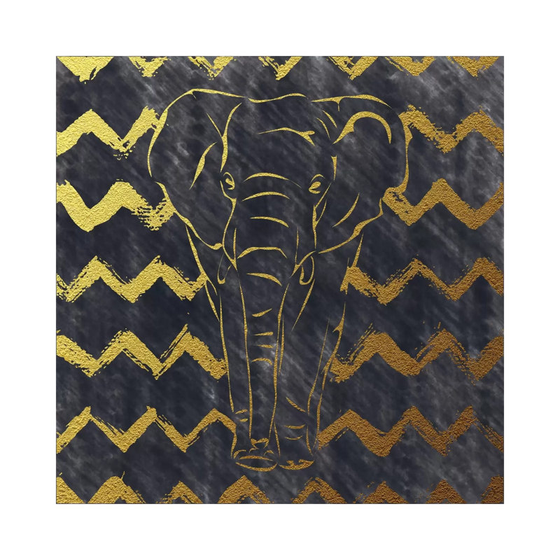 Brushed Elephant by Amanda Murray - Wrapped Canvas Painting, 45.72cm H x 45.72cm W x 1.91cm D