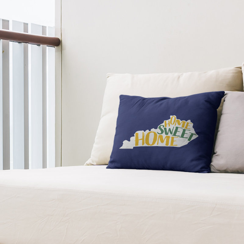 Home Sweet Indoor/Outdoor Lumbar Pillow, Navy, Kentucky