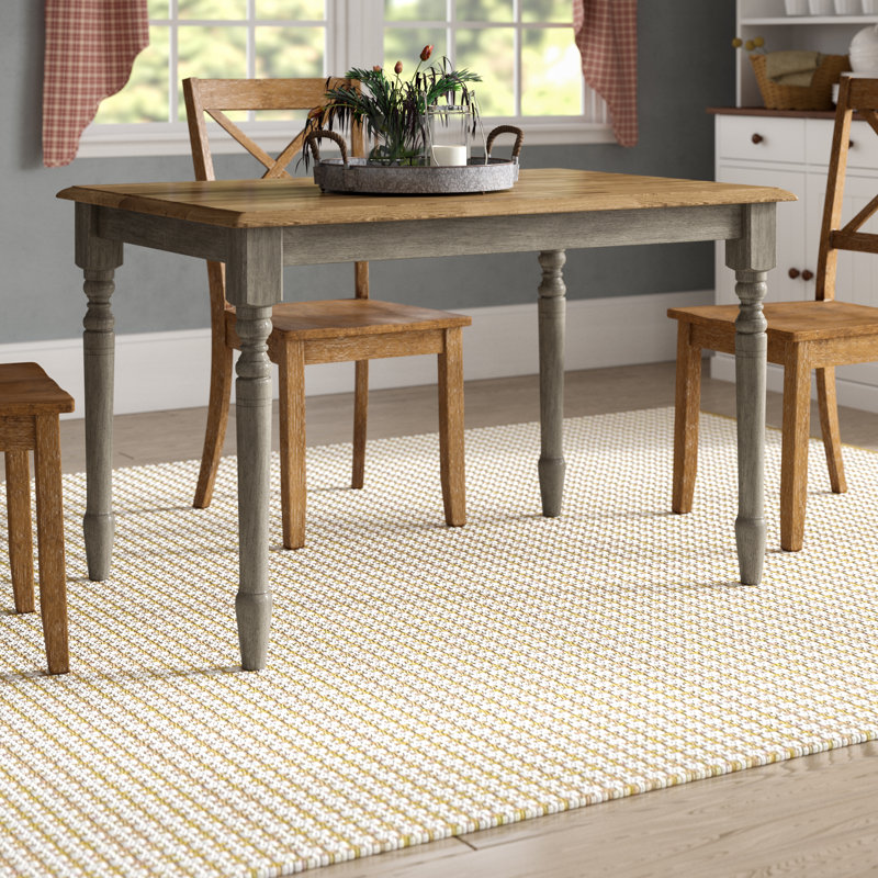 Dannie Solid Wood Dining Table, Gray