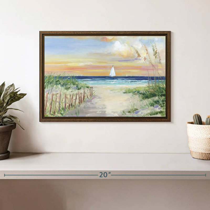 Set Sail II, 13" X 9", Floating Frame Walnut