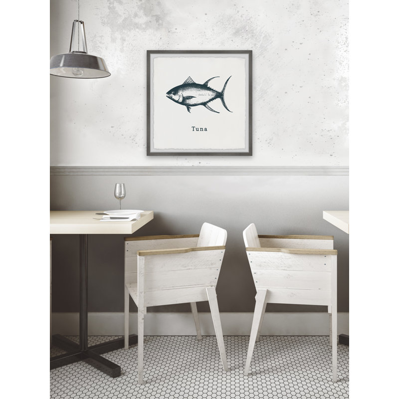 Tuna In White - Single Picture Frame Print, 81cm H x 81cm W x 3.81cm D