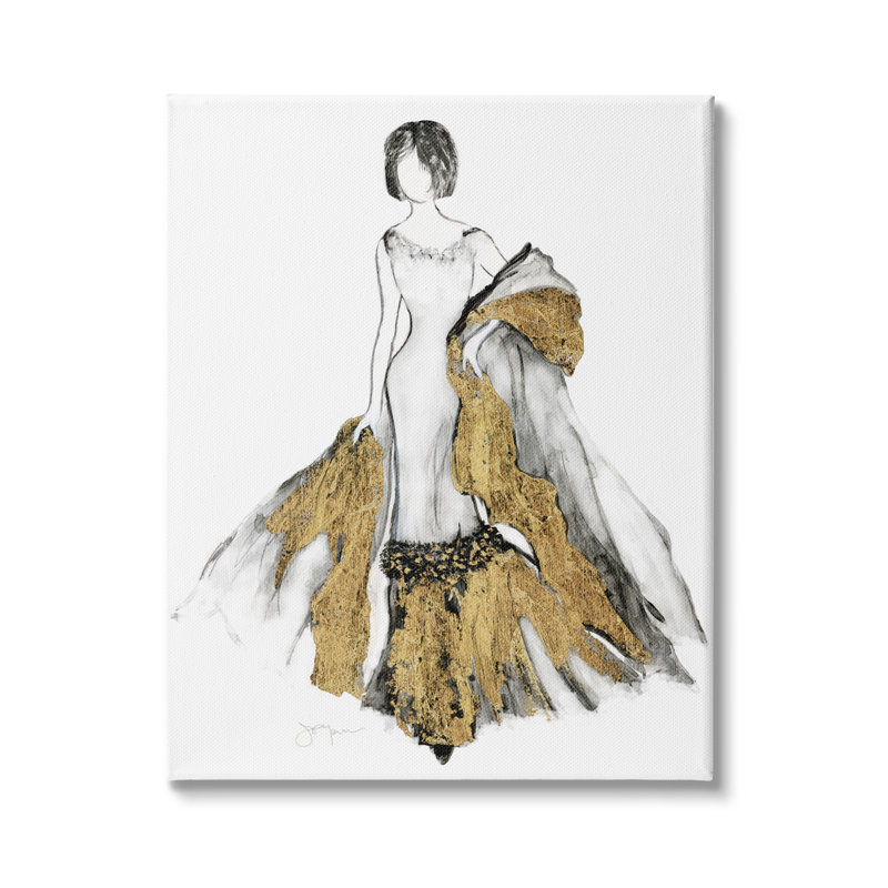 «Fashion Glam» par Janet Tava - impression de mode, Toile tendue, H 48 po x l 36 po