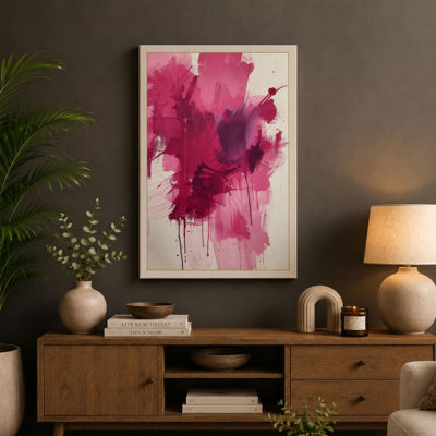 Magenta Bloom Abstract - Wrapped Canvas