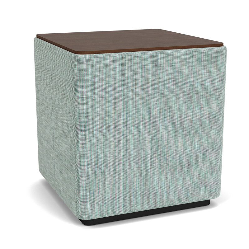 Table de bout avec plateau en stratifié Darsey, Noyer Riftwood, 20", Noir; écume de mer chambray