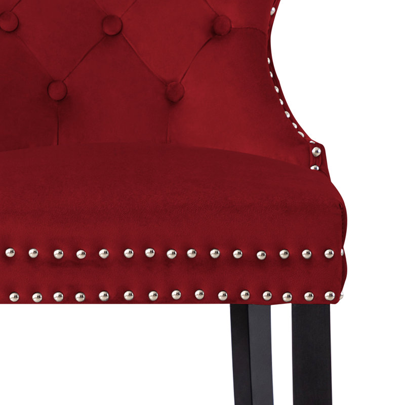 Tabouret de bar et de comptoir Kirsten, Tabouret de bar (siège d'une hauteur de 29 po), Cadre rouge / noir