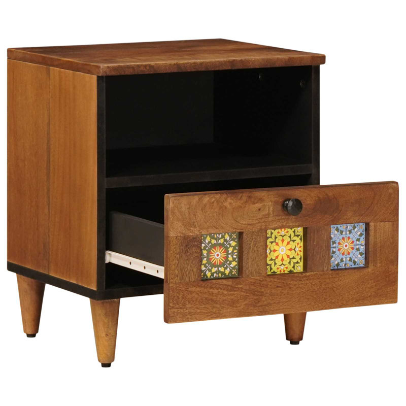 40cm W Solid Wood Bedside Table