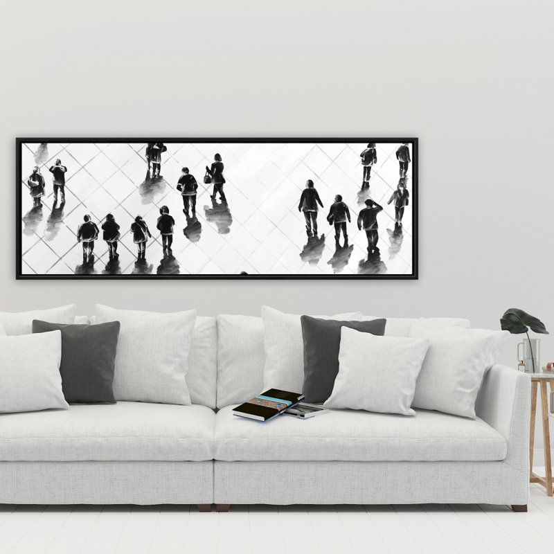 «Overhead View of People on the Street» - chambre à coucher, femme sur toile