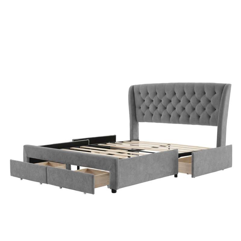Laurentis Upholstered Storage Bed, Double (4'6)