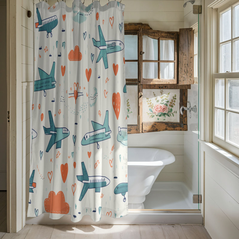 Vidolina Abstract Shower Curtain, 74"H x 71"W