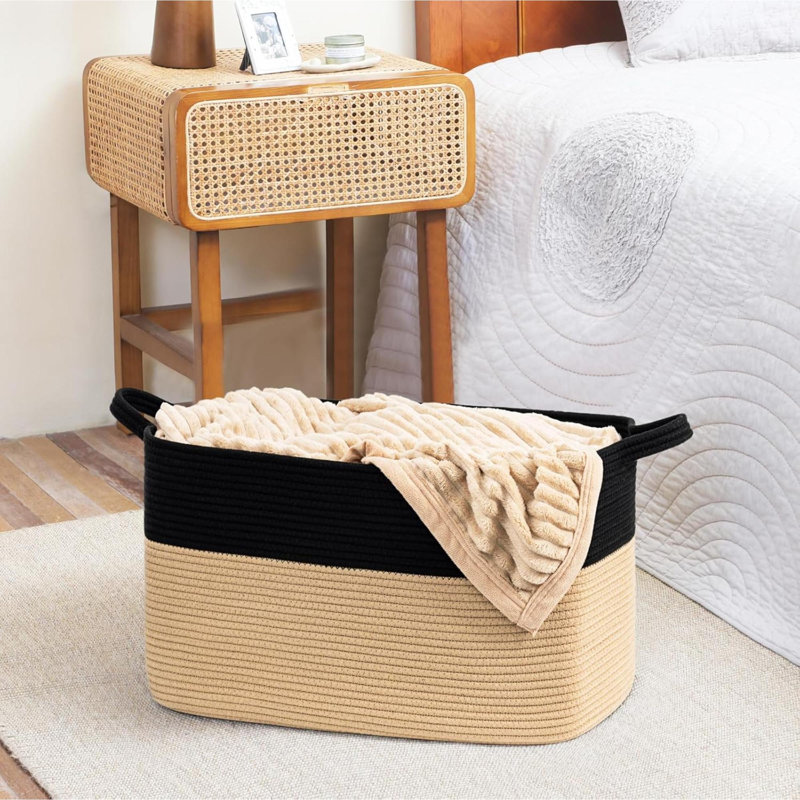 Large Storage Basket, Blanket Baskets In Living Room, Nursery, Bedroom, Cotton Rope Baskets For Towels, Books, Toys, Dirty Clothes, Baby Storage Organiser, 65L