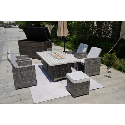 Aerolyn 6 - Person Patio Conversation Set with Cushions