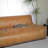 Armless Brown Loveseat Sofa