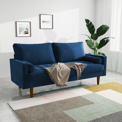 Mauck Modern Sofa,70 Inch Velvet Couch for Living Room,Spring Cushions,Solid Wood Frame,Easy Assembly for Small Spaces