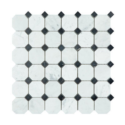 Carreau de mosaïque en marbre octogonal et à pois