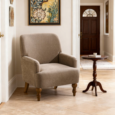 Upholstered Armchair with Footstool