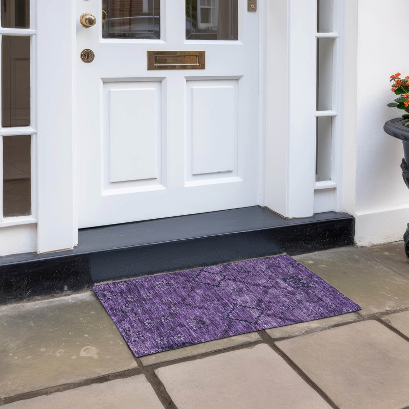  Tapis d'entrée antidérapant Malchow, Rectangle 1 pi 8 po x 2 pi 6 po