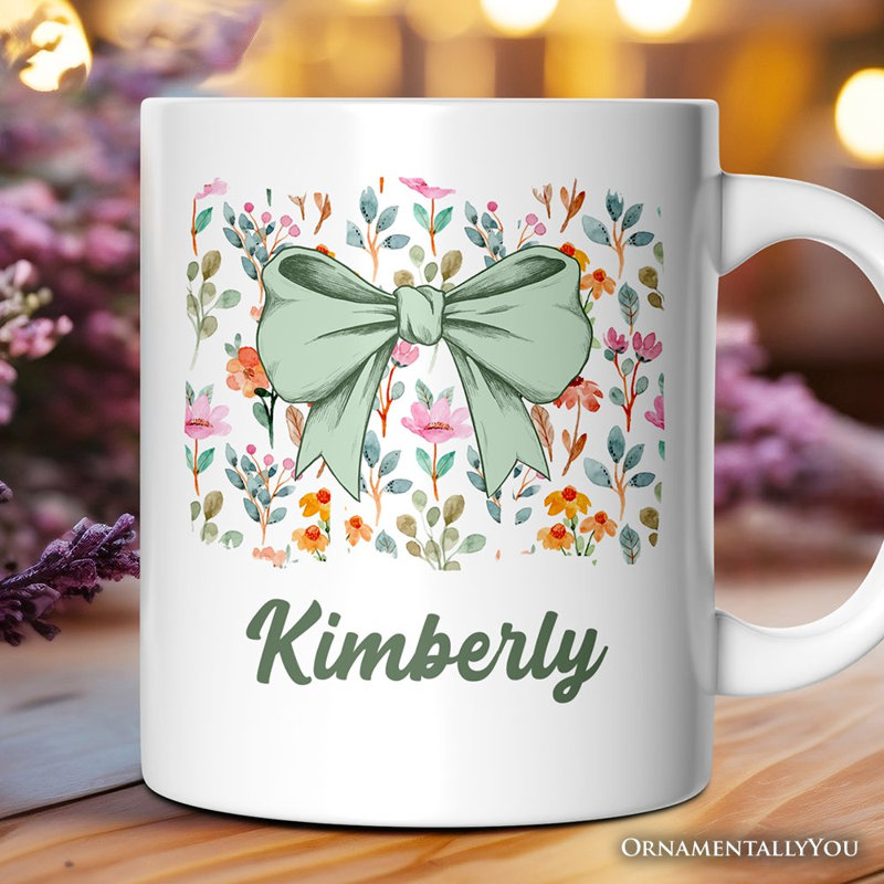 Tasse à motif floral avec nœud floral Coquette