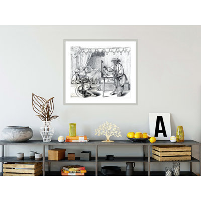 Instruments of Mathematical Precision for Executing Portraits illustration from 'Science and Literature in the Middle Ages and the Renaissance' written and engraved by Paul Lacroix by Albrecht Dürer -Framed Giclee Print