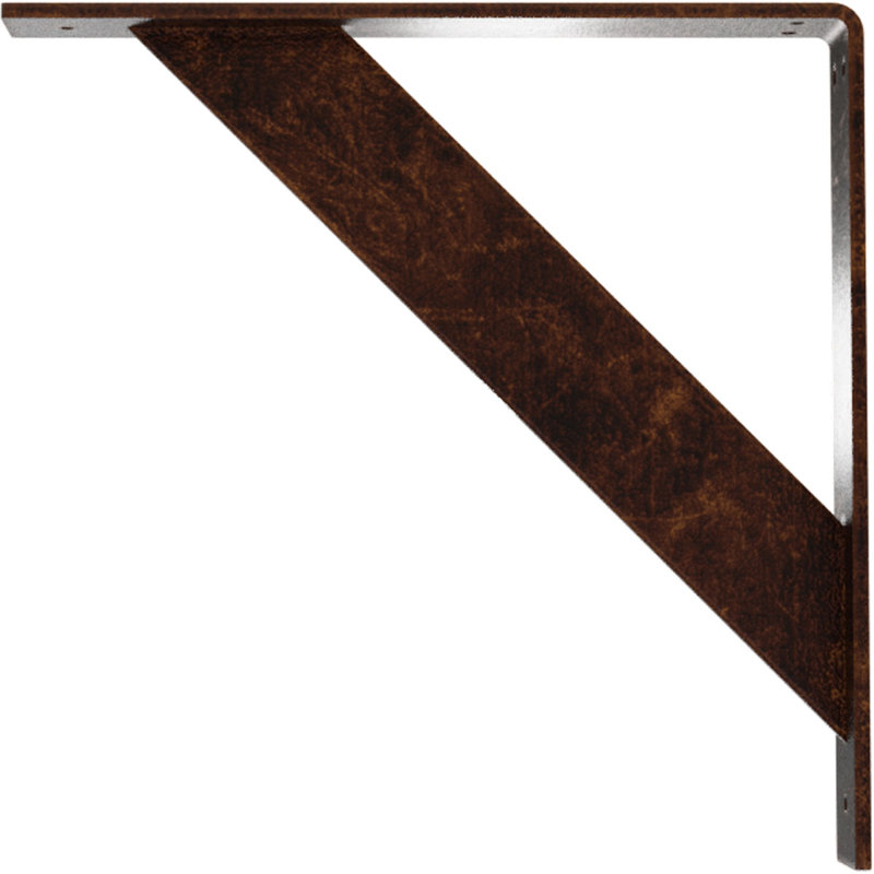 Support traditionnel en acier, Cuivre antique, H 14 po x l 2 po x P 14 po