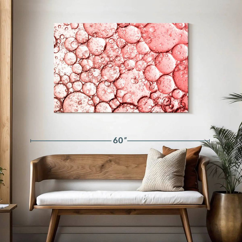 Kerner Pink Bubbles Abstract, 30" H x 45" W