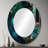 Otoniel Abstract Geode Marble Green And Blue II - Marble Wall Mirror, Modern Decorative Mirror, Printed Metal Art-643761934-643761930