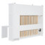 Lit escamotable complet blanc chaud avec bureau et armoires en rotin, mobilier de bureau à domicile peu encombrant-672317052
