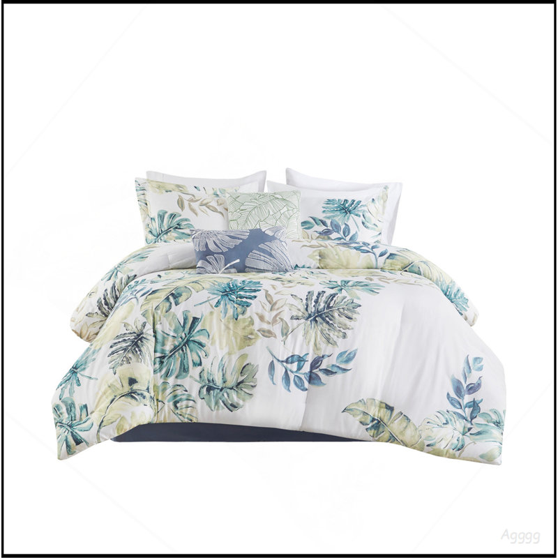 Ensemble d'édredon en coton 6 pièces, Édredon de très grande taille et 5 pièces suppl