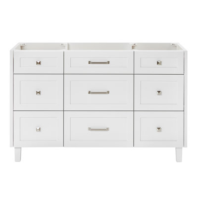 Base de meuble-lavabo simple en bois massif 54 po ARIEL Monreau seulement en blanc