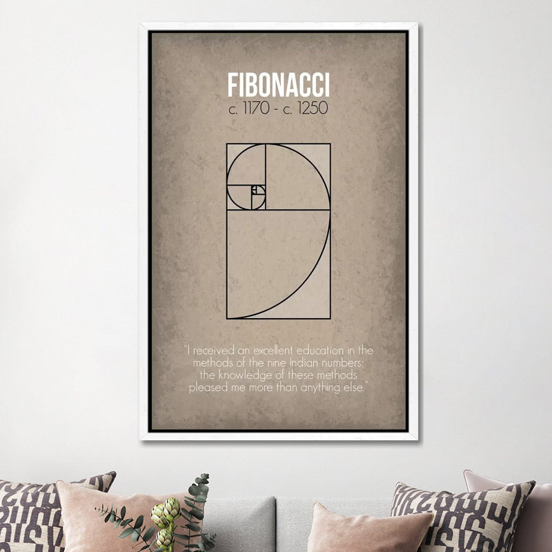 Fibonacci by GetYourNerdOn - Print on Canvas, White Framed, 152.5 cm H x 101.5 cm W