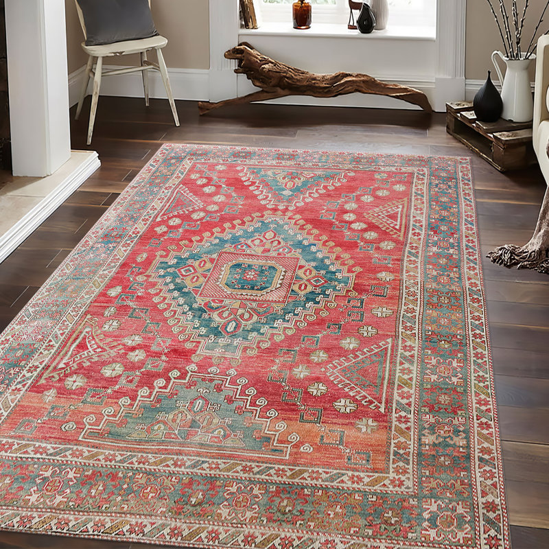 Stylish Modern Non Woven Soft Type Printed Rug Featuring an Intricate Abstract Geometric Design Ideal for a Contemporary Home Decor