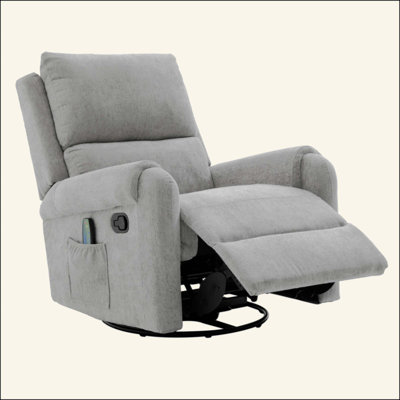 Manual Recliner Massage Recliner Chair Nursery Recliner Chair Swivel Rocker Recliner Sofa With A Side Storage Pocket For Living Room, Bedroom And Nurs