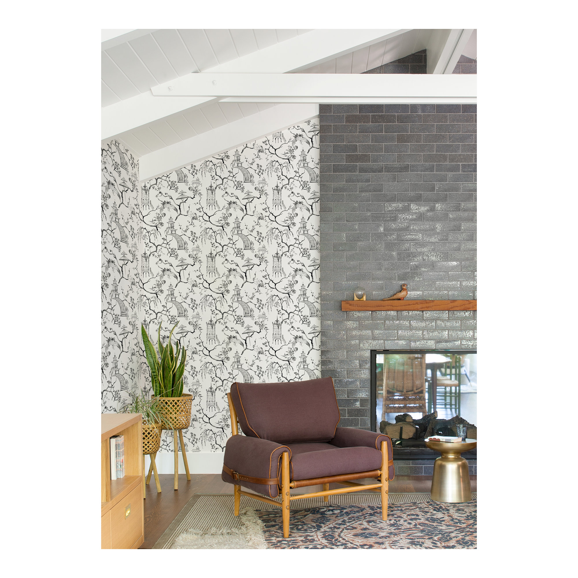Breene NON-PASTED,UNPASTED Floral Wallpaper, Black