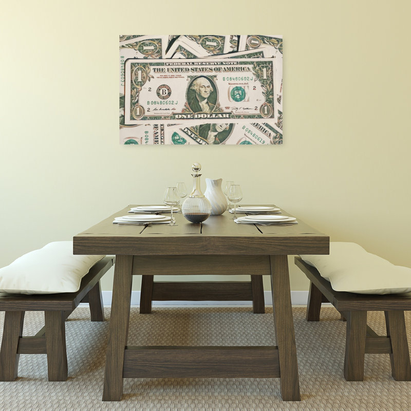 American One Dollar Bills Contemporary Wall Art Print by Pictufy Studio IV - Wrapped Canvas Print, 60.96cm H x 91.44cm W