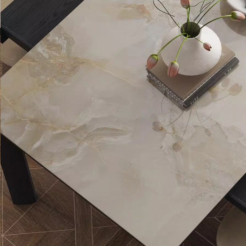 Ensemble de table de salle à manger rectangulaire de style français de luxe, H 29,53 po x L 62,99 po x l 31,5 po
