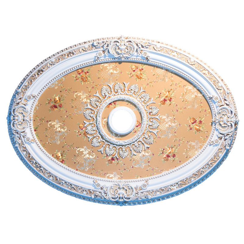 Médaillon ovale blanc pour plafond