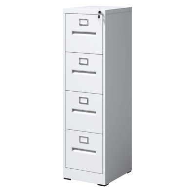 High Security 4 Drawer File Cabinet, A4/Legal/Letter Compatibility, Steel Structure, Bearing Slides, Quick Assembly Metal Vertical Cabinet With Drawers, Size, Capacity Organization, Tilting,