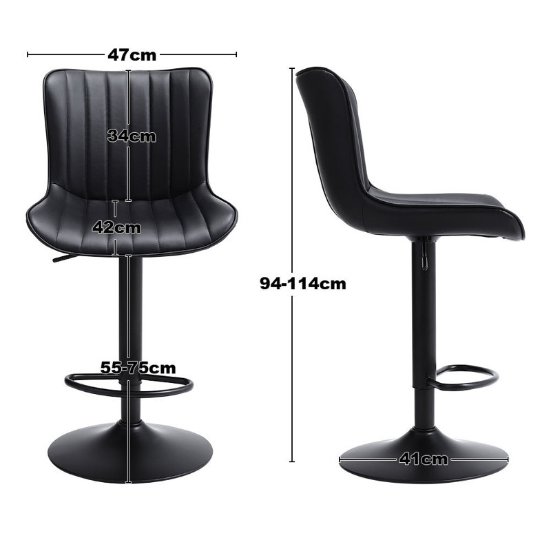 Mikayla Swivel Upholstered Adjustable Height Counter Stool with Metal Frame