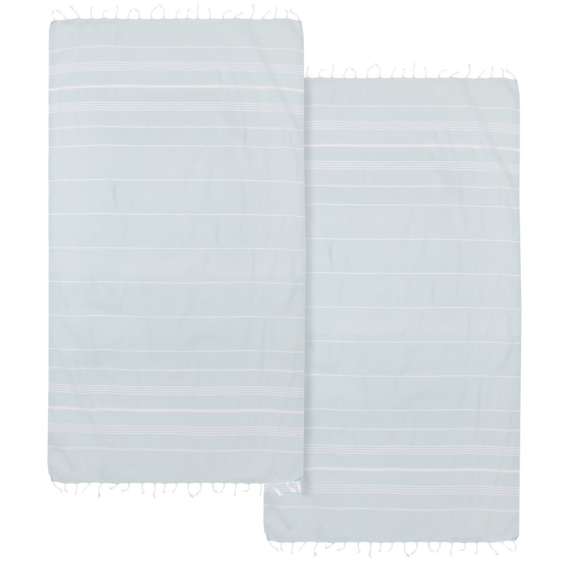 Beach Towel, Soft Aqua/White