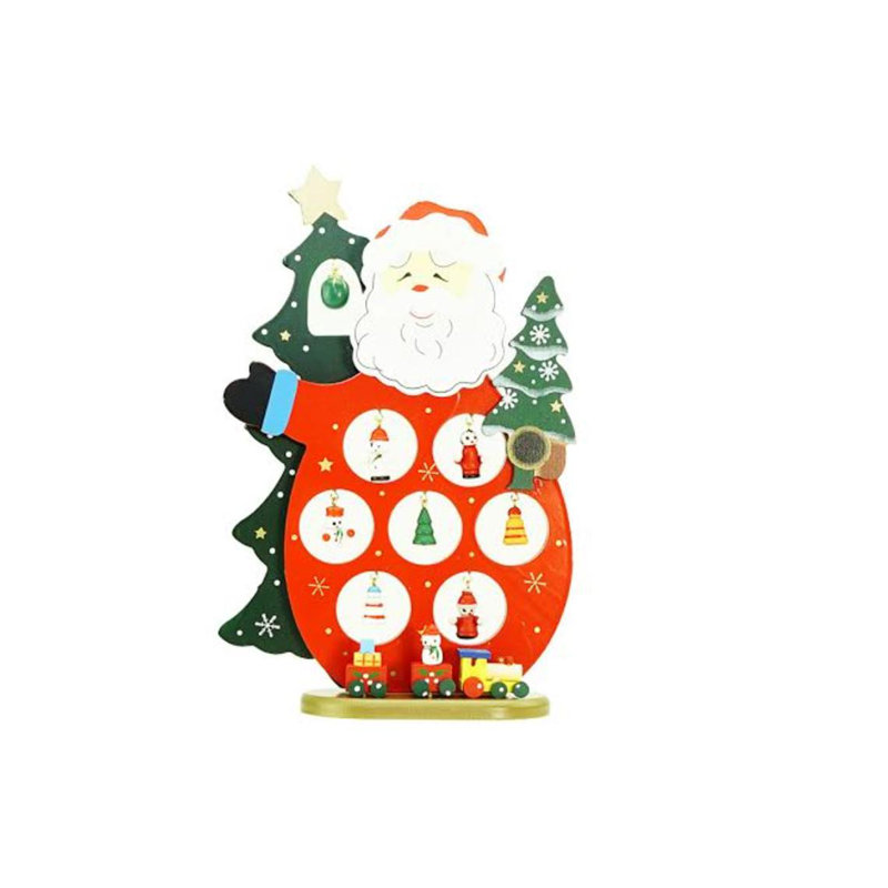 Décoration de Noël de père Noël rouge et vert 10,25 "avec ornements miniatures