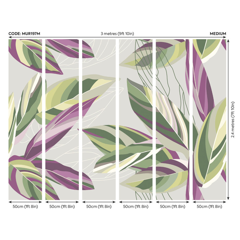 Auberta Mural, Grey, 240cm L x 300cm W 