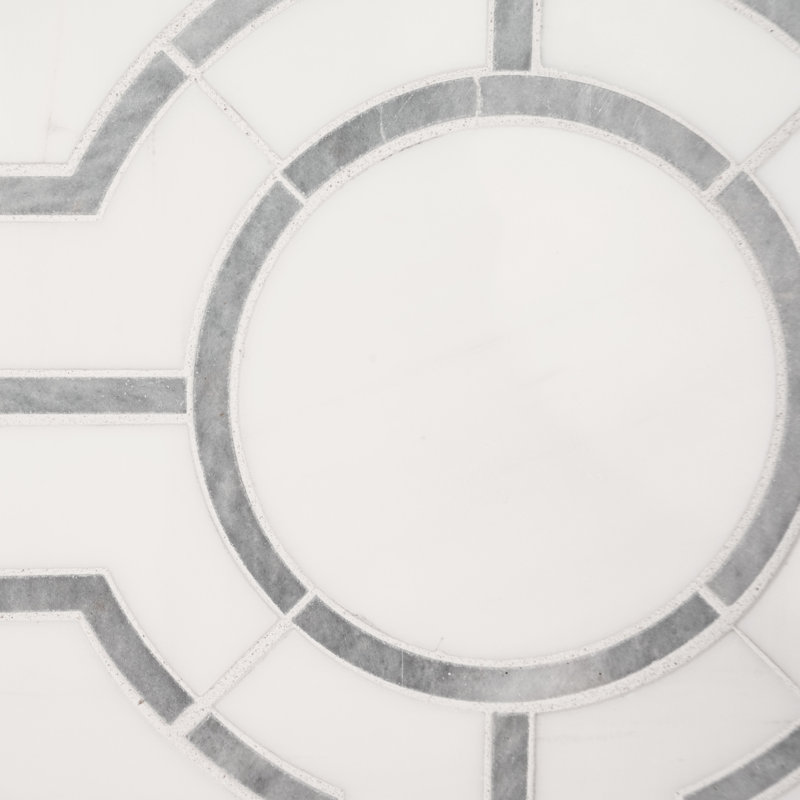 Calabria Frost Galleria 10 in. x 10 in. Polished Marble Mosaic Floor and Wall Tile