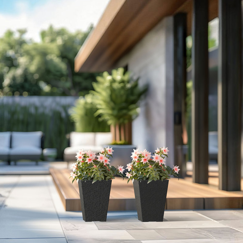 Ensemble de 2 pots à fleurs Jacobba, H 14,18 po x l 9,85 po x P 9,85 po