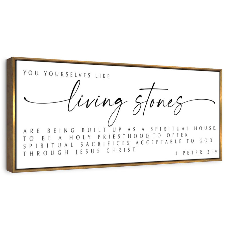 Pierres vivantes, 25" X 9", Floating Frame Gold
