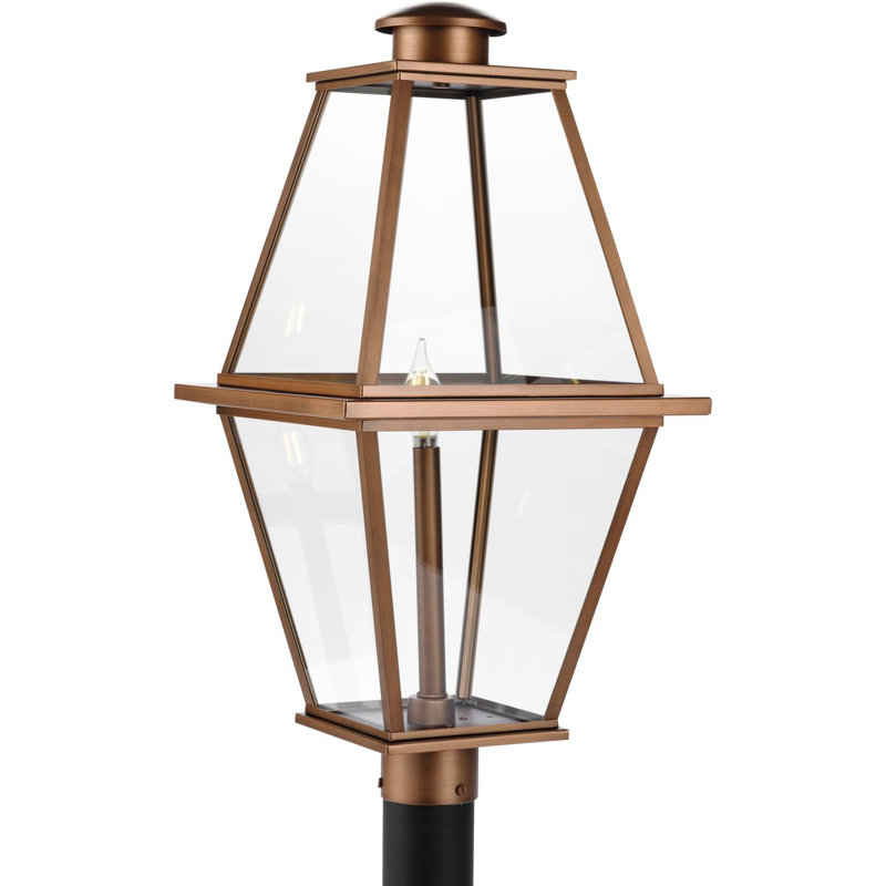 Tête de lanterne câblée 1 lumière H 25,25 po Asuka, Cuivre antique
