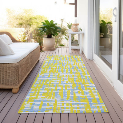 Tapis intérieur / extérieur doré Zarifa 