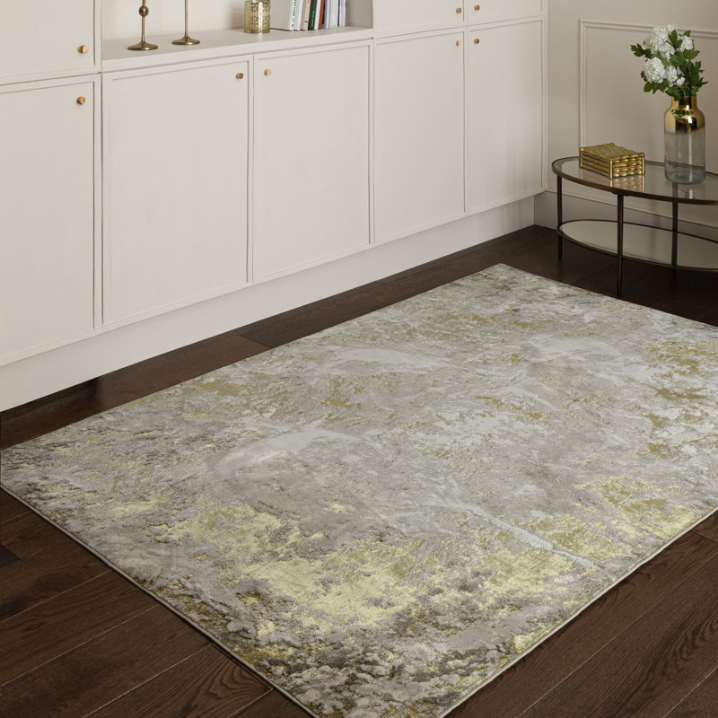 Aurora AU06 Lustre Metallic Gold Aea Rug, Rectangle 80 x 150cm