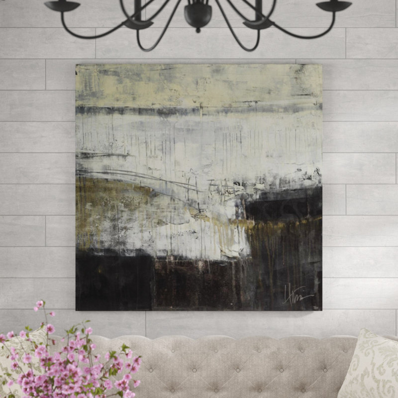 Noir et blanc II - Peinture, Couche de verre, H 47 po x l 47 po